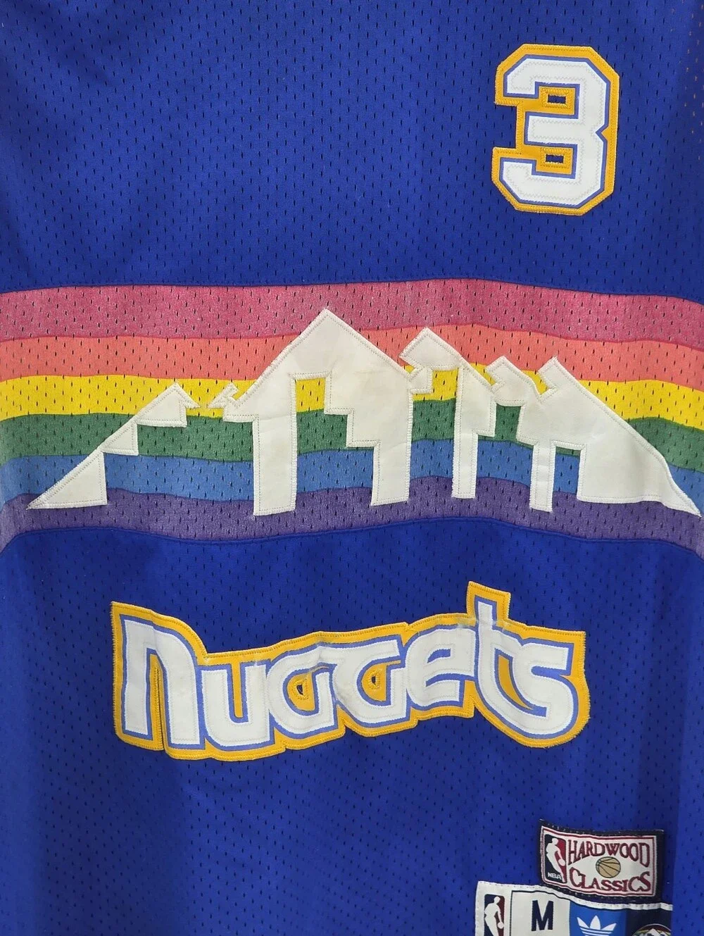 Adidas NBA Hardwood Classics Denver Nuggets Allen Iverson #3 Jersey Blue Medium